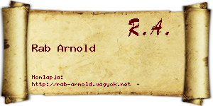 Rab Arnold névjegykártya